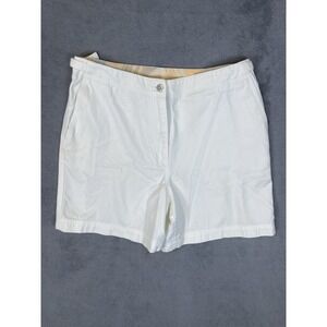 Lauren Ralph Lauren Shorts Womens 10P White Canvas High Rise Bermuda
